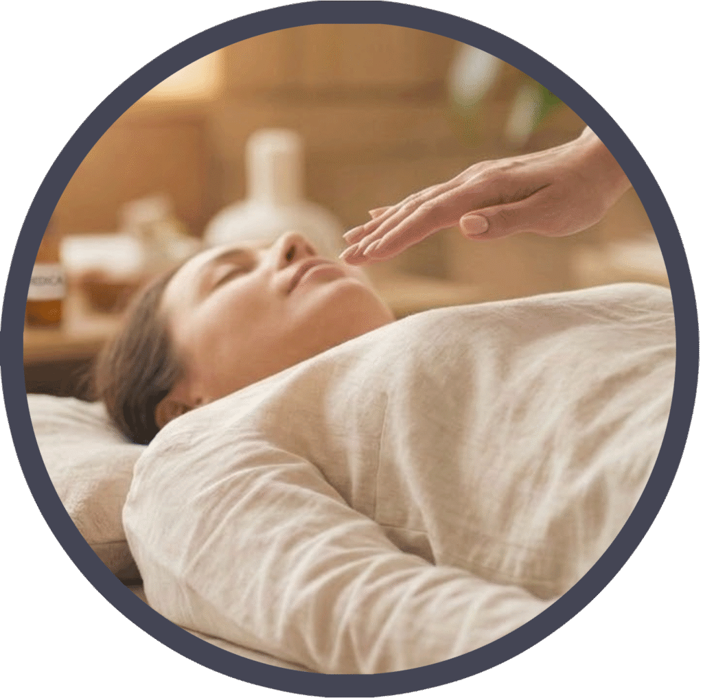 En patient der modtager healing.